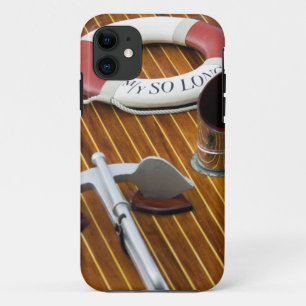 An Anchor And A Life-Buoy On A Wooden Boat Case-Mate iPhone Case