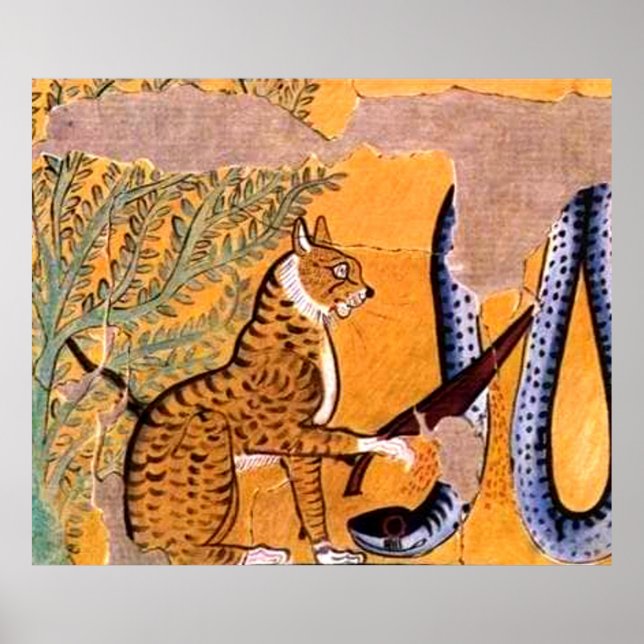 An Ancient Egyptian Fresco Featuring a Cat  Poster (Front)