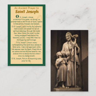 An Ancient Prayer to St Joseph Prayer Card
