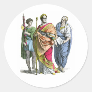 An ancient roman emperor classic round sticker