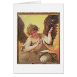 An Angel holding a Glass Flask