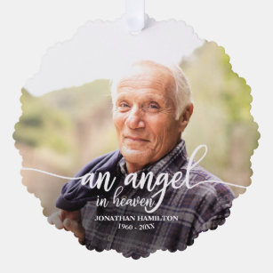 An Angel In Heaven Personalised Photo Memorial Tree Decoration Card