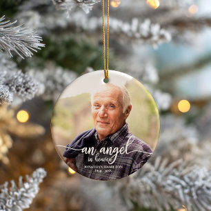 An Angel In Heaven Personalized Photo Memorial Ceramic Tree Decoration