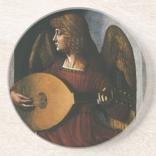 An Angel in Red with a Lute by Leonardo da Vinci Coaster