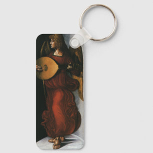 An Angel in Red with a Lute by Leonardo da Vinci Key Ring
