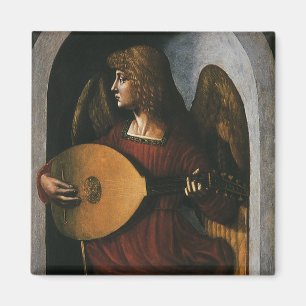 An Angel in Red with a Lute by Leonardo da Vinci Magnet