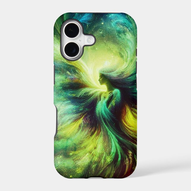 An Angel In The Green + Yellow Clouds On iPhone (Back)
