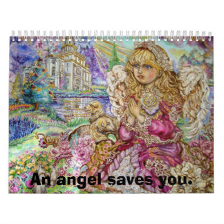 An angel of praying., An angel saves you. Calendar