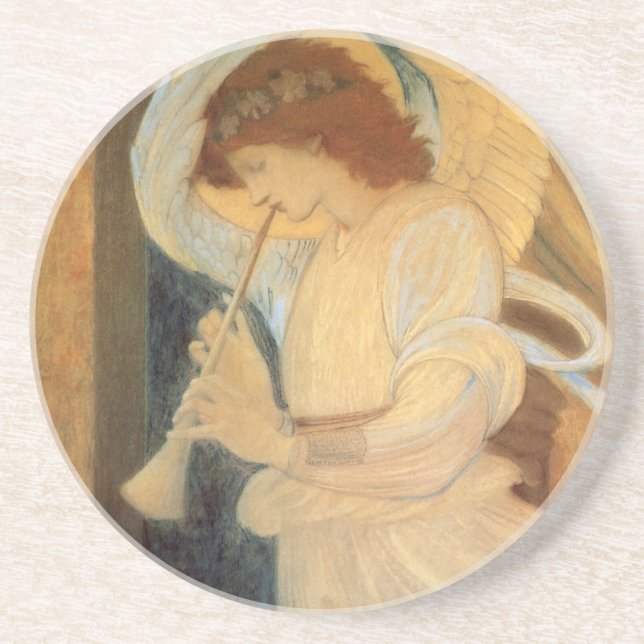 An Angel Playing a Flageolet By Burne Jones Coaster (Front)
