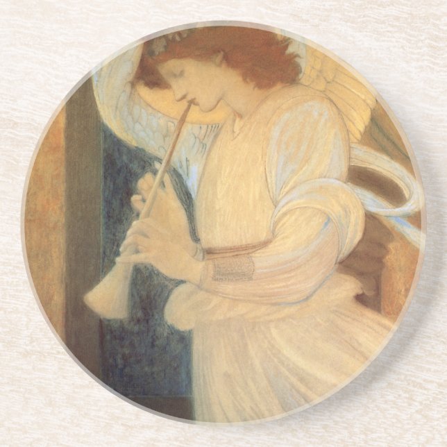 An Angel Playing a Flageolet By Burne Jones Coaster (Front)