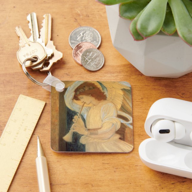 An Angel Playing a Flageolet By Burne Jones Key Ring (Desk)