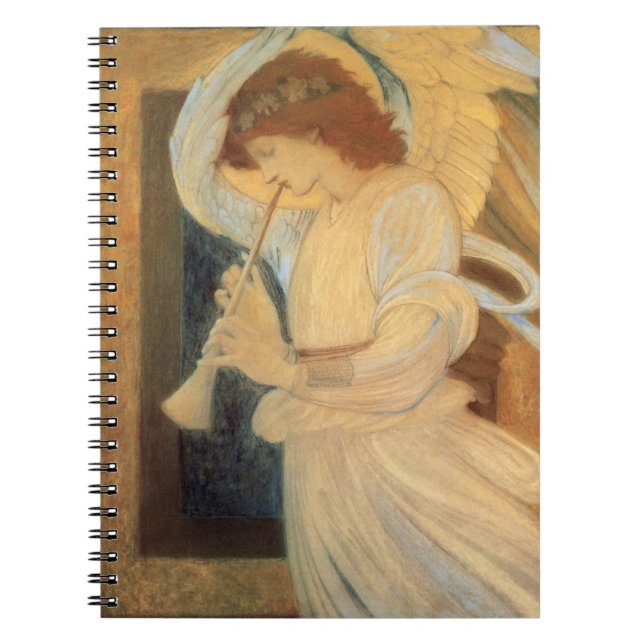 An Angel Playing a Flageolet By Burne Jones Spiral Notebook (Front)