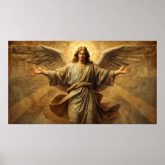 An Angel Watching Each Country on Earth on a Wall Poster