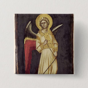 An Angel with a Demon on a Chain 15 Cm Square Badge