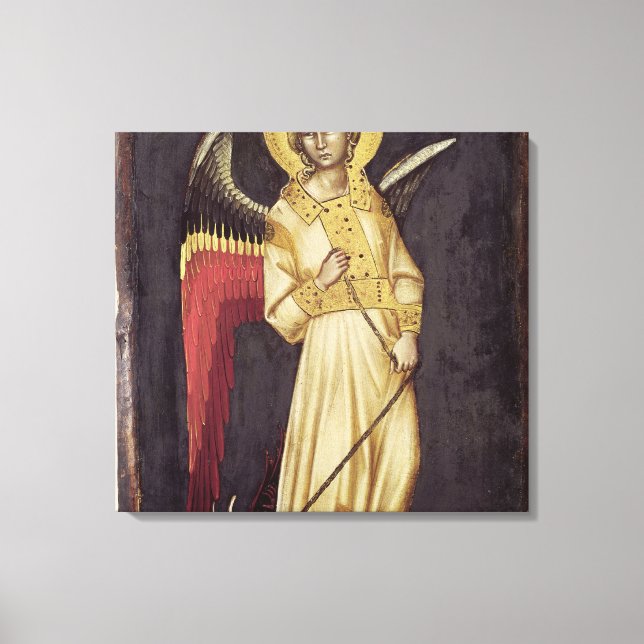 An Angel with a Demon on a Chain Canvas Print (Front)