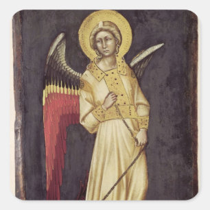 An Angel with a Demon on a Chain Square Sticker