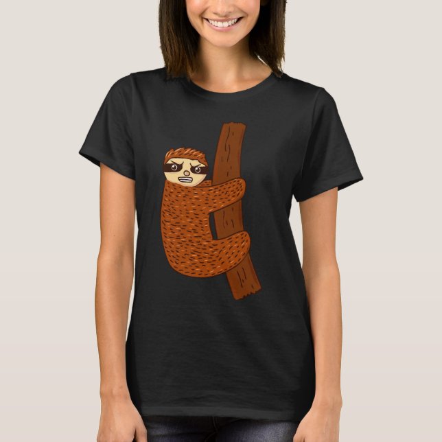 An Angry Sloth Funny Sloth T-Shirt (Front)