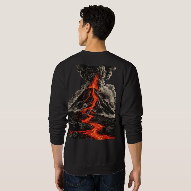 An Angry Volcano Mountain  Sweatshirt (Back Full)