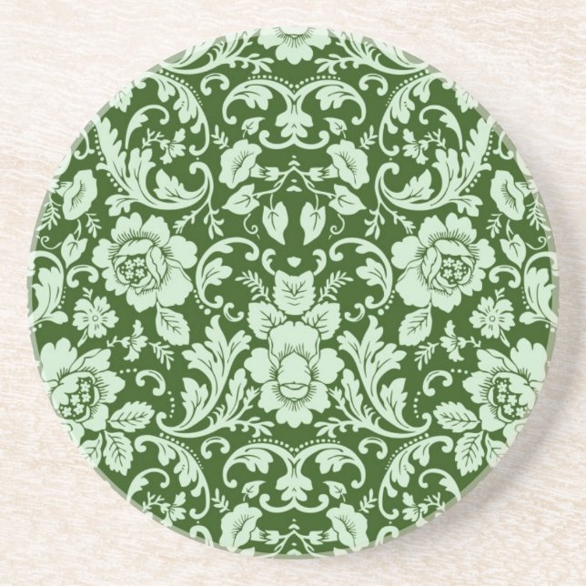 An antique floral damask coaster (Front)