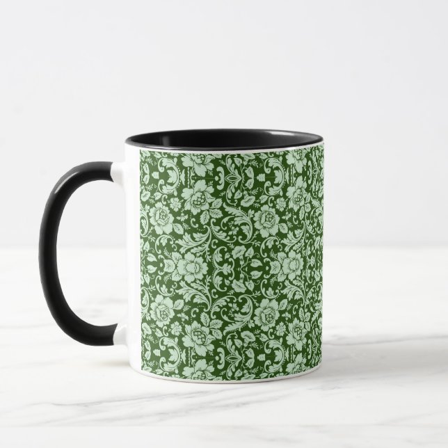 An antique floral damask mug (Left)