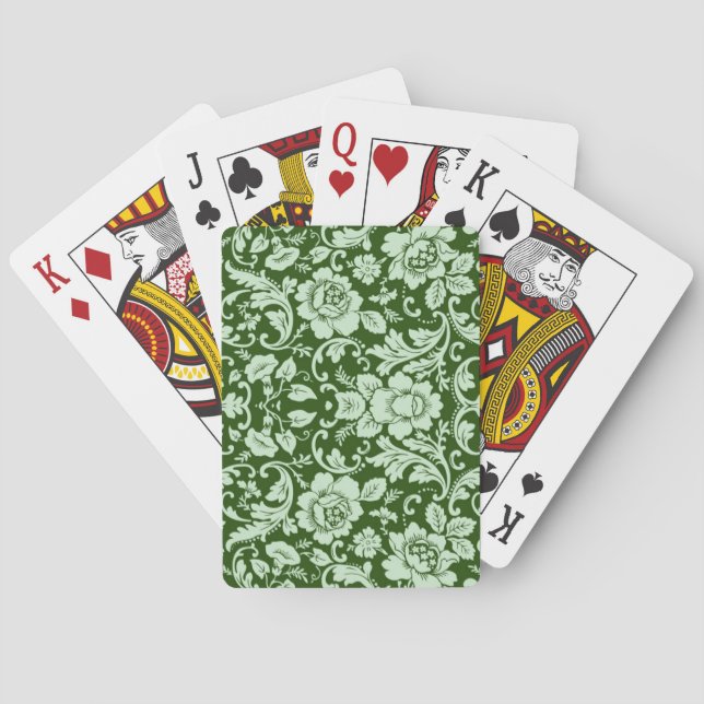 An antique floral damask playing cards (Back)