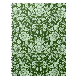 An antique floral damask spiral notebook