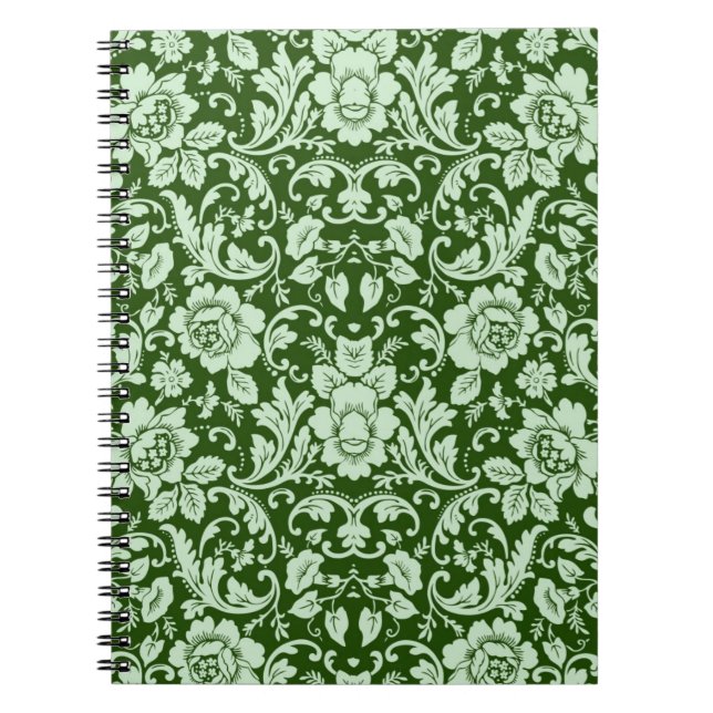 An antique floral damask spiral notebook (Front)