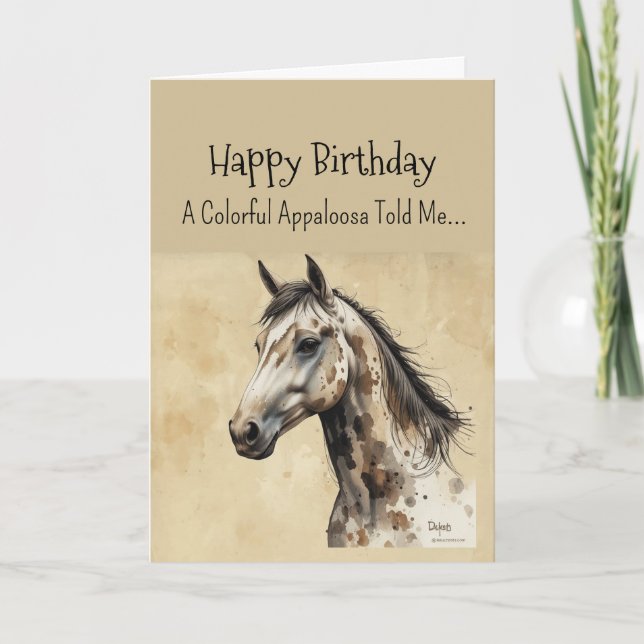 An Appaloosa Horse Personality Birthday  Card (Front)