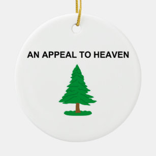 An Appeal To Heaven American Revolution Flag Ceramic Tree Decoration