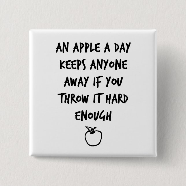 An Apple A Day 15 Cm Square Badge (Front)