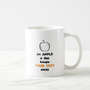 An Apple a Day Apple Black Line Art Coffee Mug