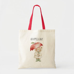An Apple A Day Bear Umbrella Tote Bag