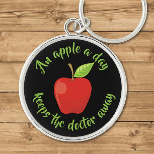 An apple a day key ring