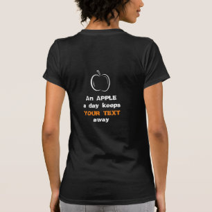 An Apple a Day White Line Art T-Shirt
