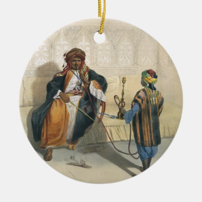 An Arab Sheikh Smoking, illustration from 'The Val Ceramic Tree Decoration (Front)
