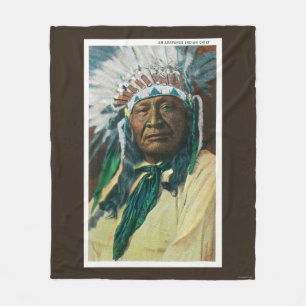 An Arapahoe Indian Chief PortraitColorado Fleece Blanket