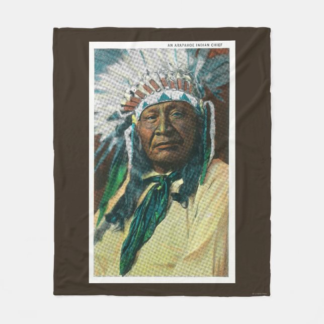 An Arapahoe Indian Chief PortraitColorado Fleece Blanket (Front)