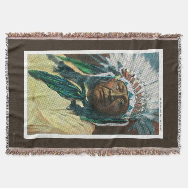 An Arapahoe Indian Chief PortraitColorado Throw Blanket (Front)