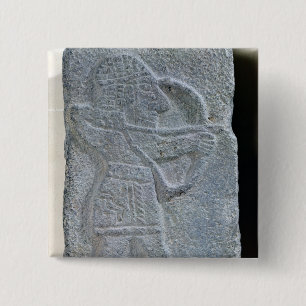 An archer from the Palace of Kapara 15 Cm Square Badge