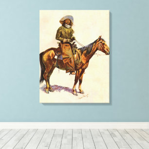 An Arizona Cowboy by Remington, Vintage Western Canvas Print