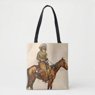 An Arizona Cowboy by Remington, Vintage Western Tote Bag