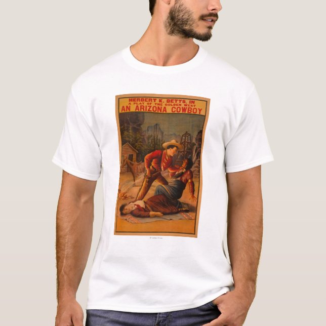 An Arizona Cowboy - Cowboy and Indian Fight T-Shirt (Front)