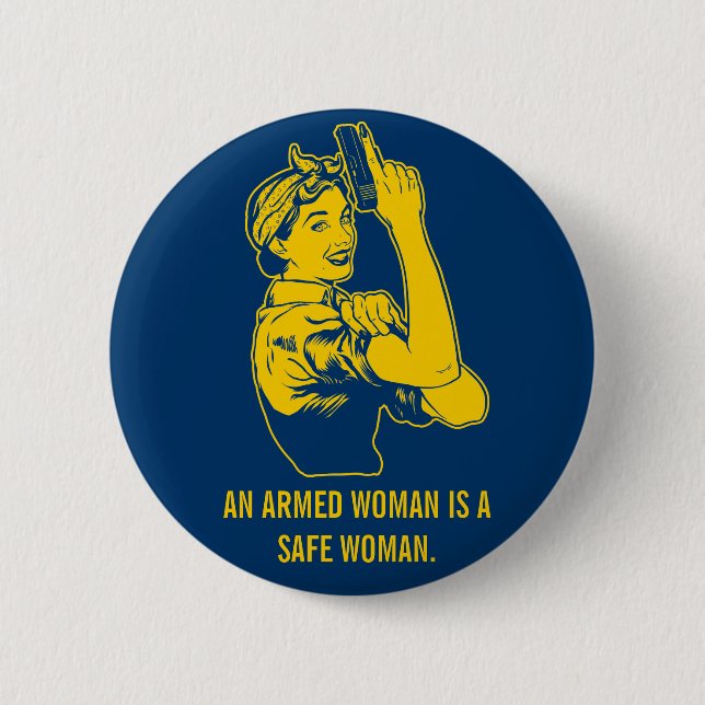 An Armed Woman Button (Front)