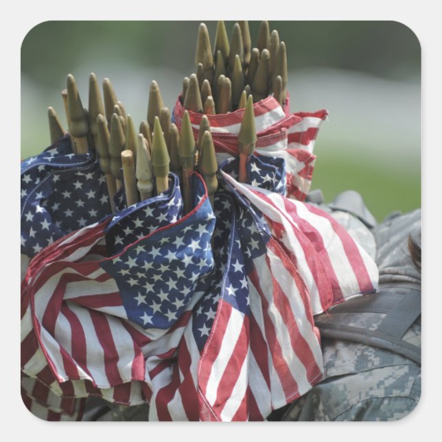 An Army soldier's backpack Square Sticker (Front)