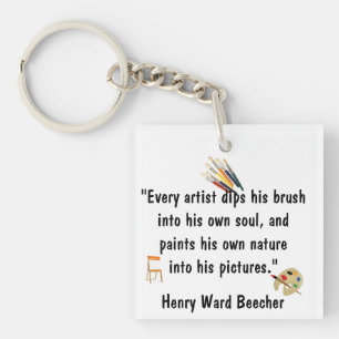 AN ARTIST DIPS HIS BRUSH keychain