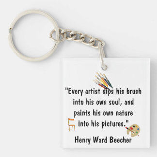 AN ARTIST DIPS HIS BRUSH keychain