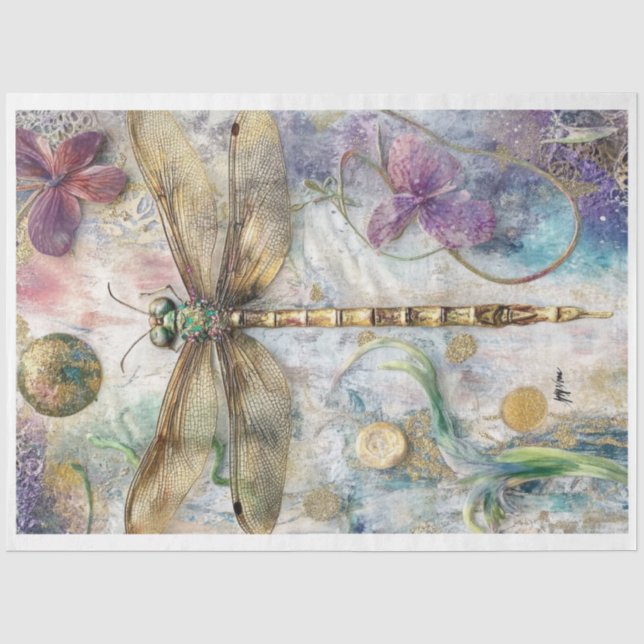 An Artistic Dragonfly Series Design #1 Tissue Paper (Front)