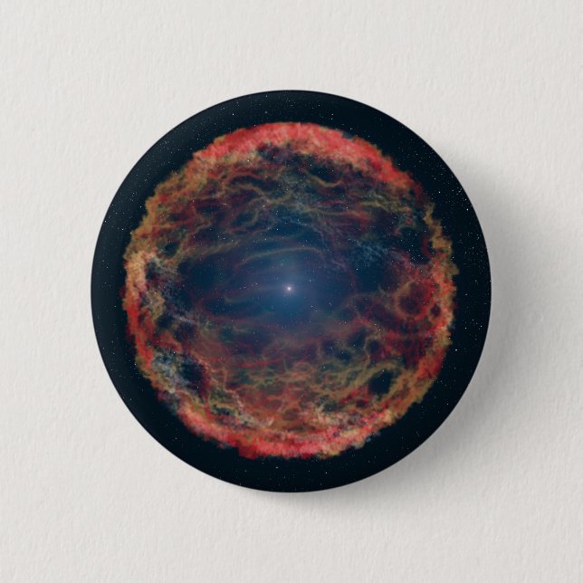 An Artist's Impression Of Supernova 1993j. 6 Cm Round Badge (Front)