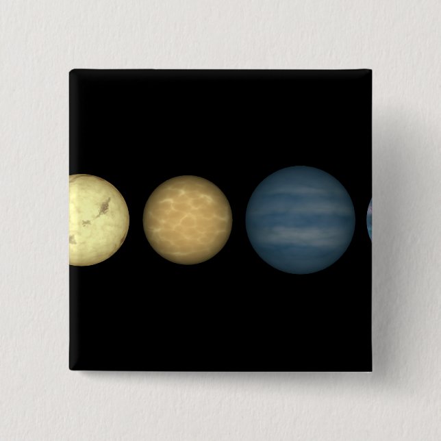 An artist's rendition comparing brown dwarfs 2 15 cm square badge (Front)