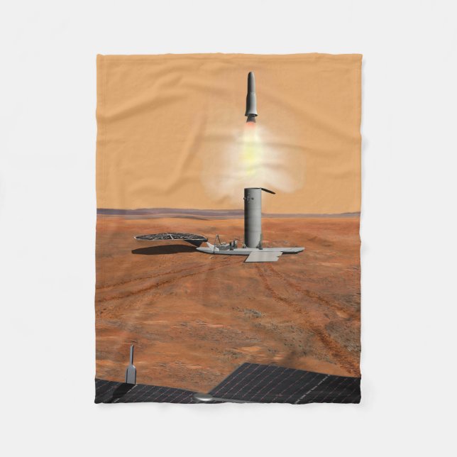An Ascent Vehicle Leaving Mars. 2 Fleece Blanket (Front)